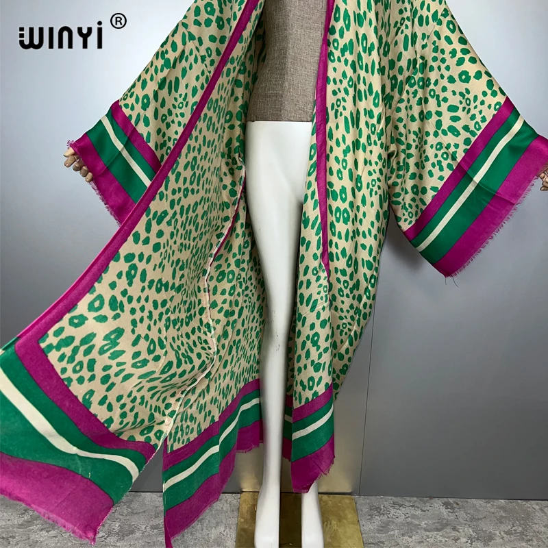 WINYI, traje bohemio de verano, kimono para playa, maxi vestido, cárdigans, ropa de playa para mujer, abaya, caftán de lujo de Dubái