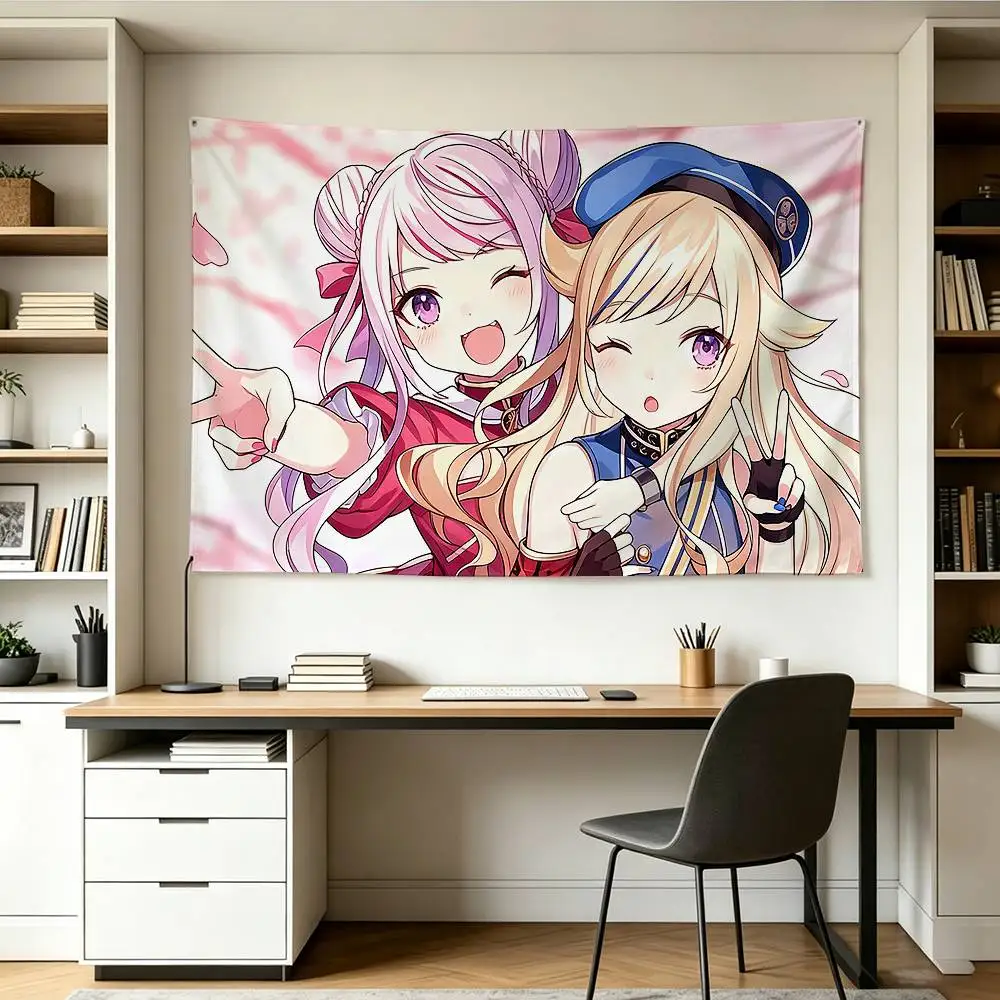 COOL H-HIMEHINA Tanaka Hime Suzuki Hina   Flags Wall Hanging Background Art Banner for Bedroom Home Outdoor Decor