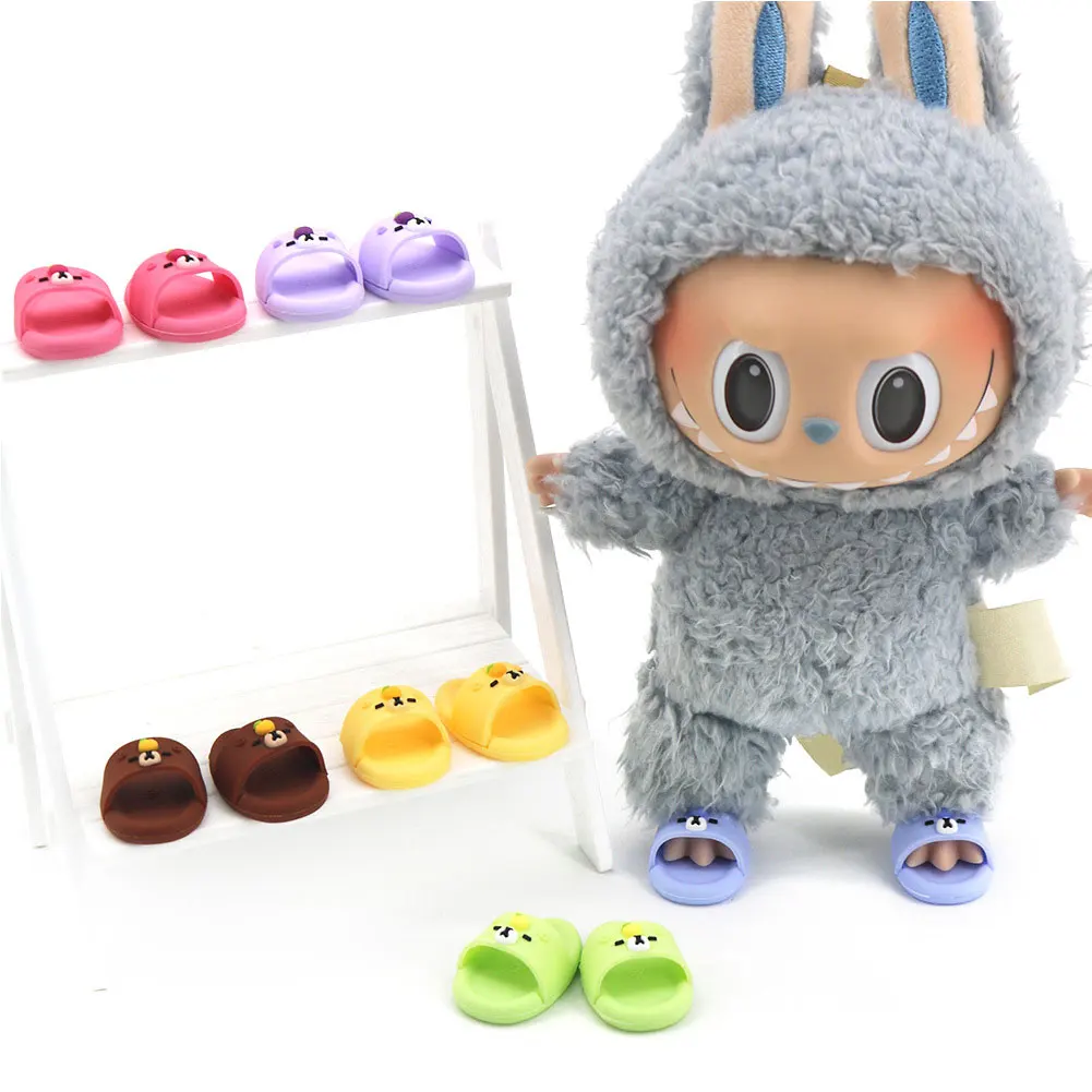 Für Labubu Schuhe Labubu Sandale Schuhe Geeignet V1 V2 Puppen Hai Form Slipper BJD Puppen Zubehör DIY Puppe Spielzeug