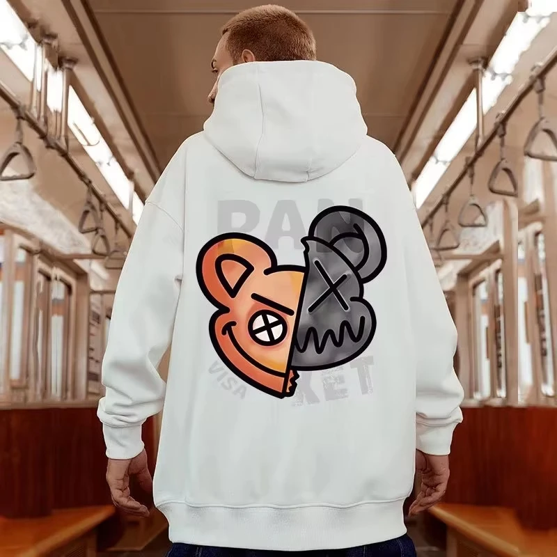 

Первые осенне-зимние новые хлопковые дизайнерские теплые и свободные мужские и женские толстовки с капюшоном и длинными рукавами с креативным принтом