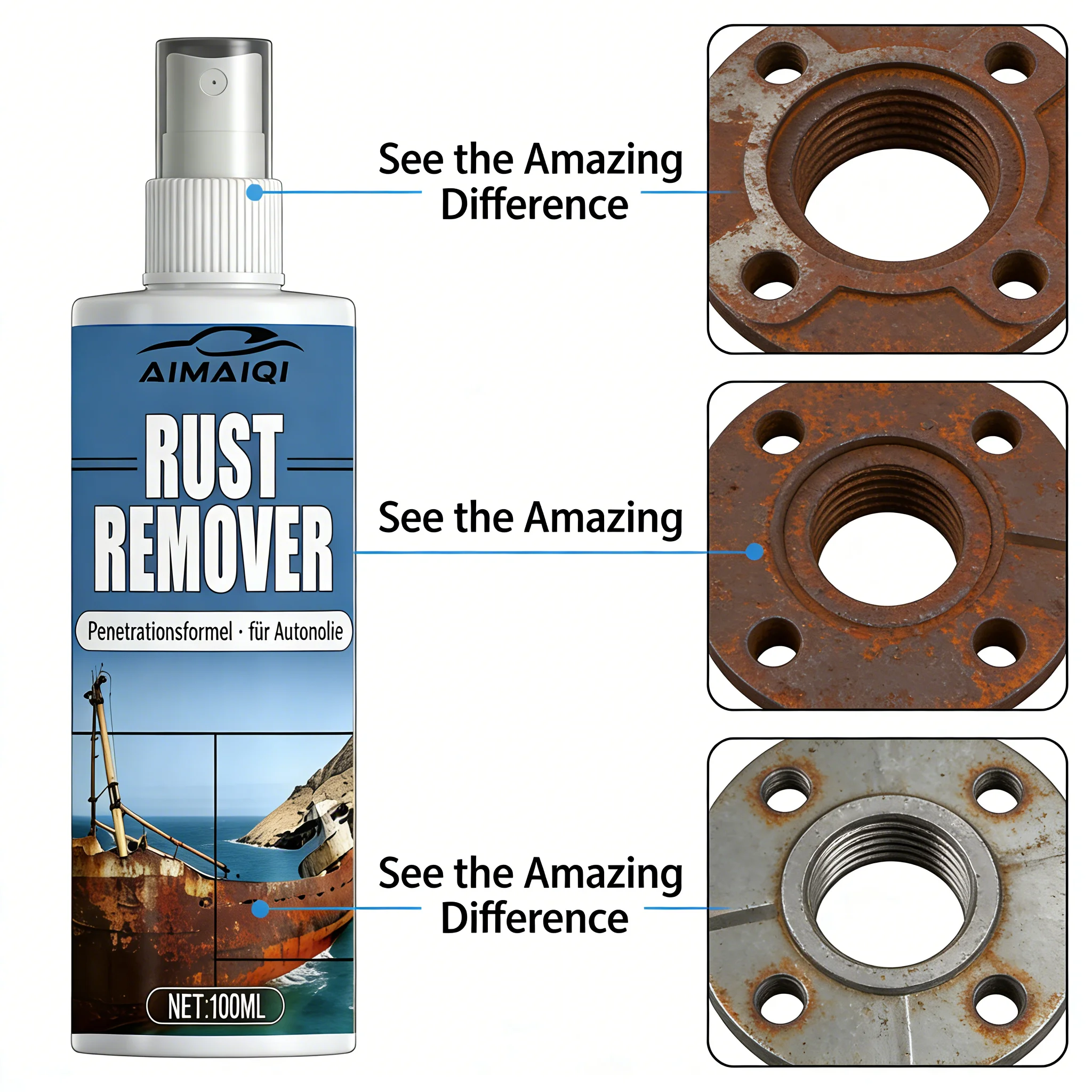 Universal Rust Prevention & Removal - Effective for Industrial Metal, Automotive Components, Household Metalware, Stops Rust For