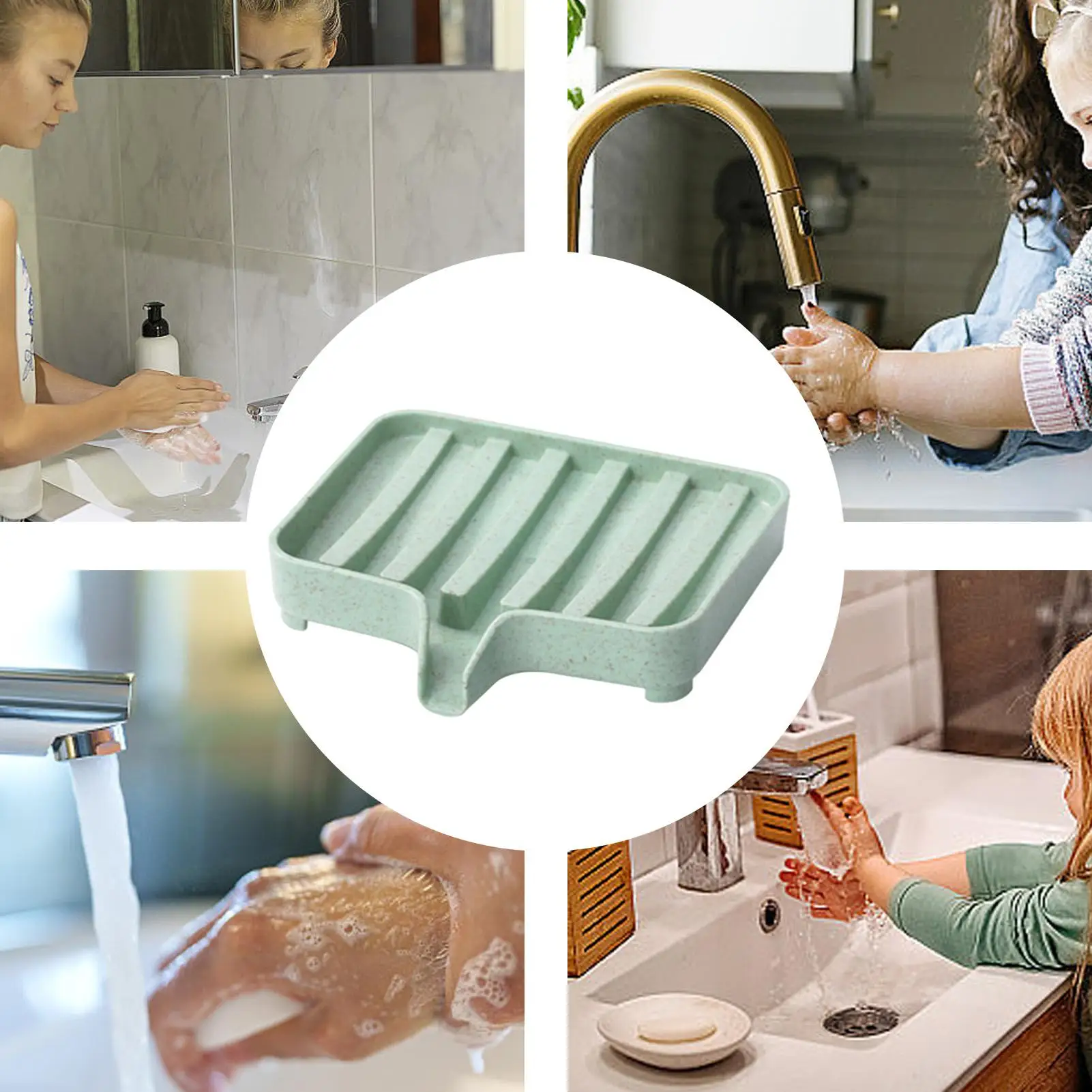 

Soap Dish for Bathroom Self Draining Soap Bar Holder Kitchen Sink Soap Dish Sponge Drain Pad Countertop Soap Dispenser