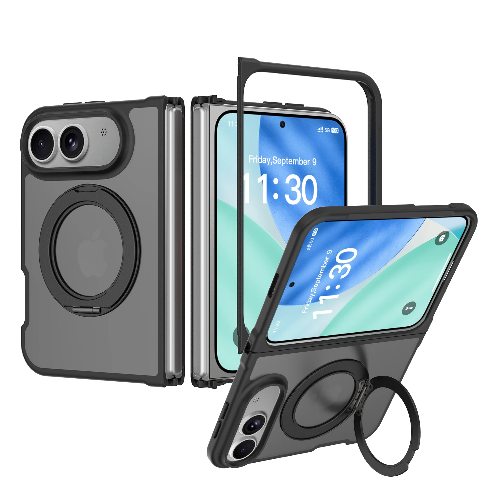 Matte Hard Pc Back Case - 360° Magnetic Bracket Matte Case For