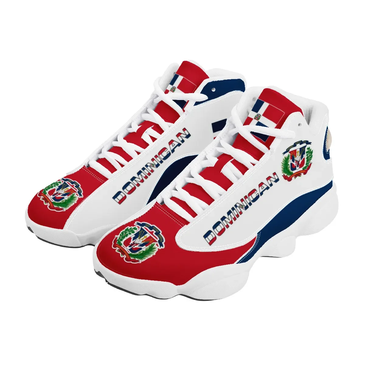 DOMINICAN Flag Print Teens Lace Up Sneakers Casual Cozy Durable Running Shoes Outdoor Footwear Men's Boys Basketball Sports Shoe