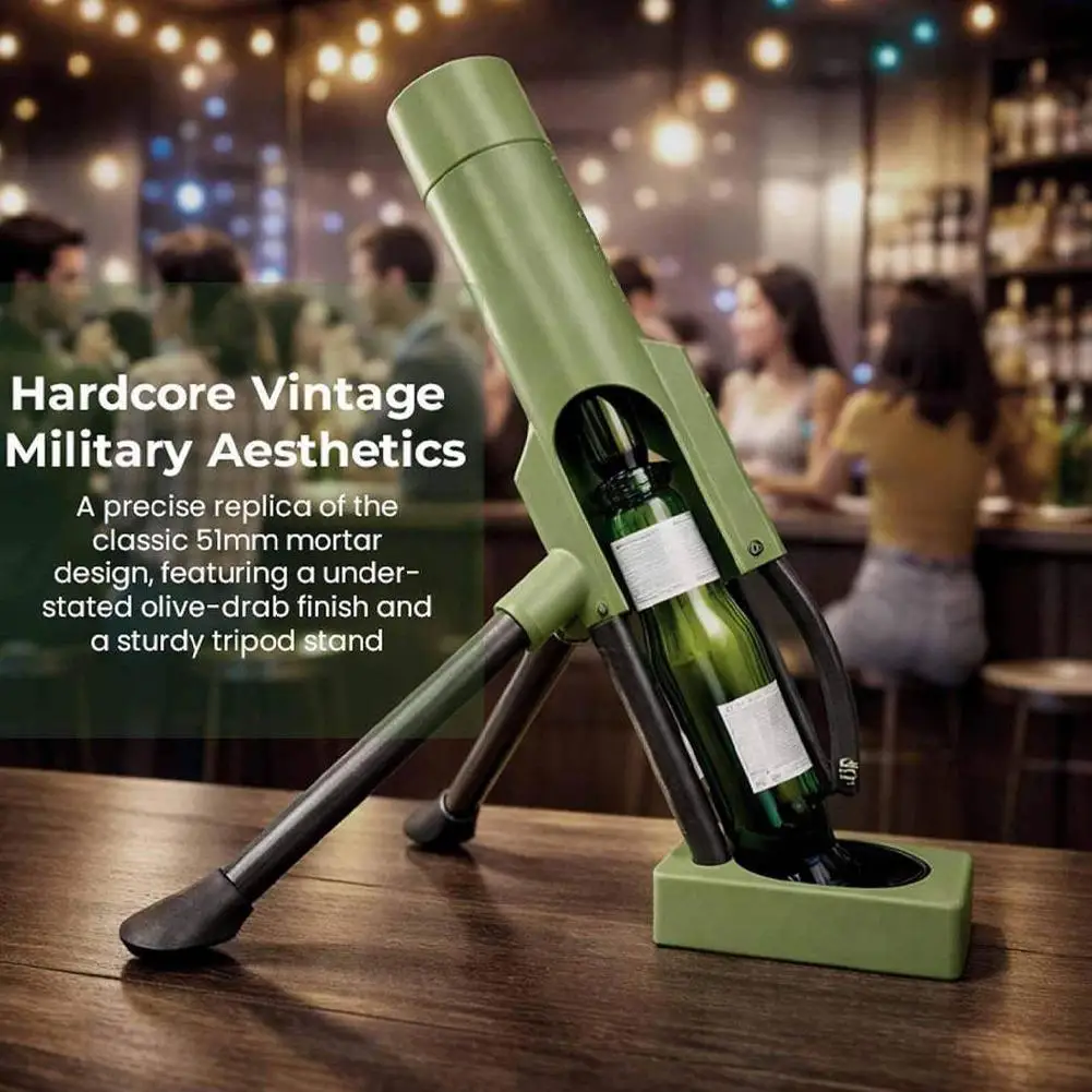 Lustiger Bierflaschen-Mörser-Flaschenöffner für Zuhause – Freihändiger Druck-Flaschenöffner mit Kapselwerfer – Gadgets & Werkzeuge – Detail 1