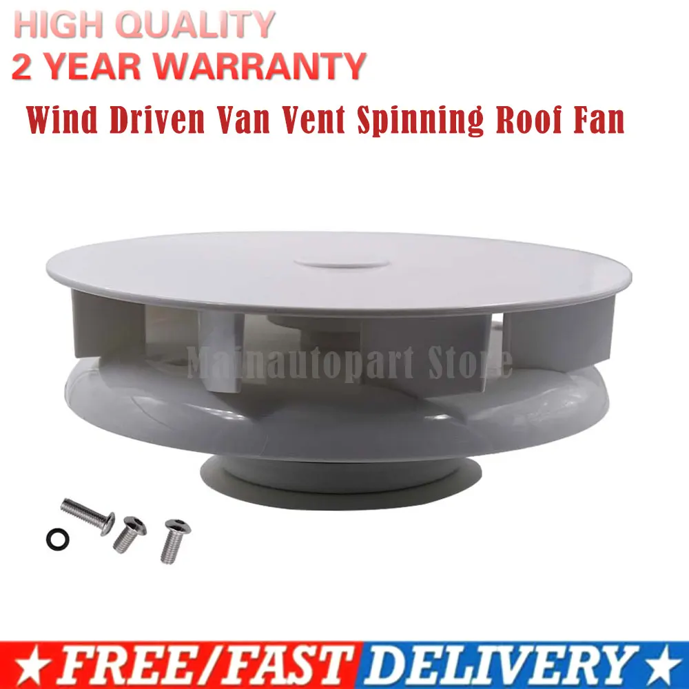 Wind Driven Van Vent Spinning Roof Fan Low Profile Rotary Dog Horse Air Rotating Roof Vent For Vans Buses Rotary Roof Vent White