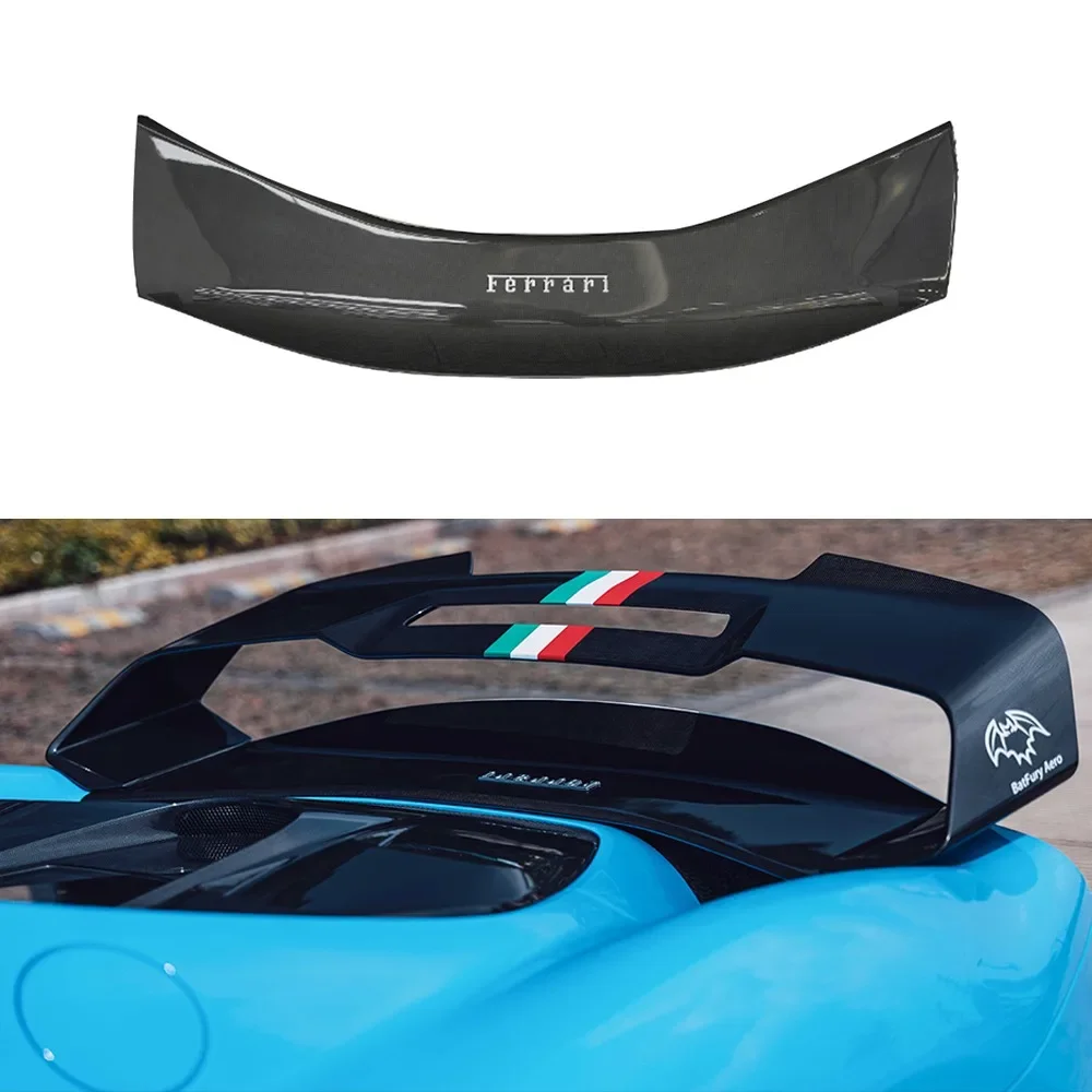 For Ferrari 296 GTB Facelift BatFury Aero Style Dry Carbon Fiber Spoiler Front and Rear Lip Diffuser Car AccessoriesBody Kit