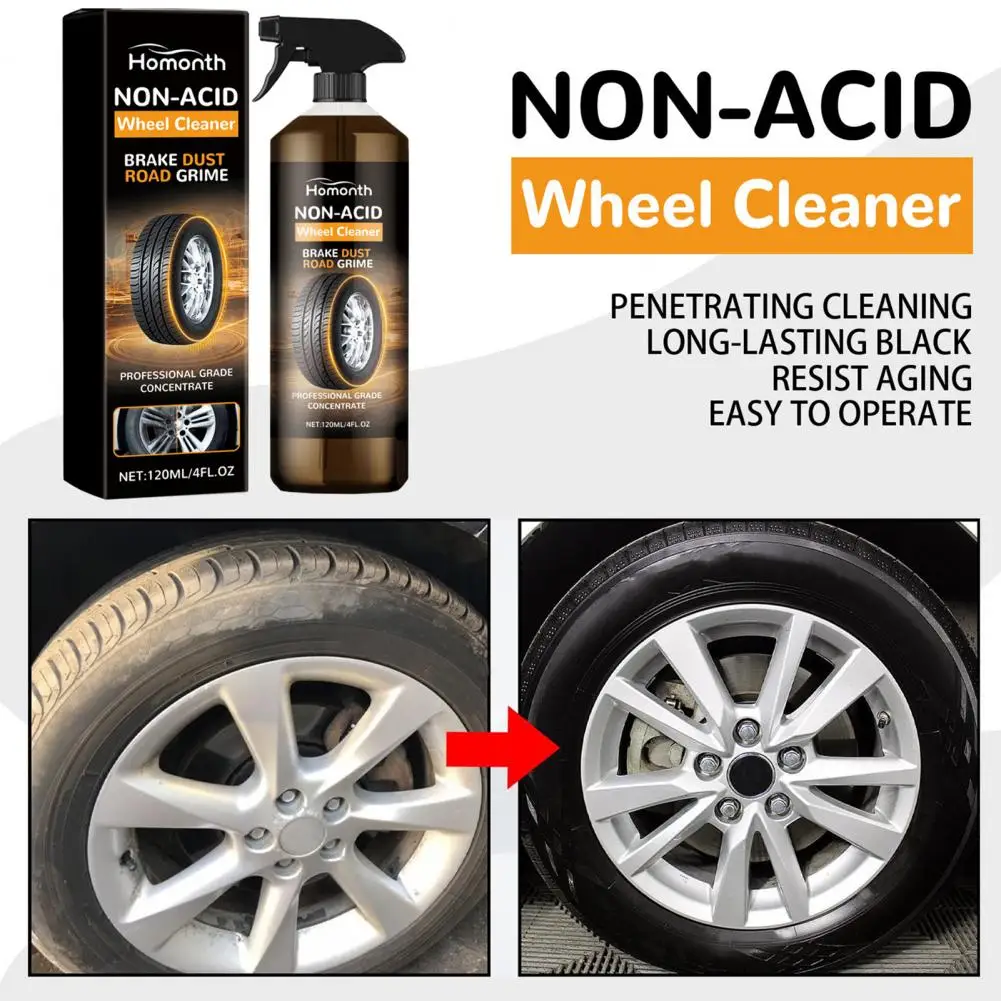 

Wheel Maintenance Solution Eco-friendly Non-acid Car Wheel Cleaner Set with Powerful Dust Remover Sponge Brush Fast for Wheels