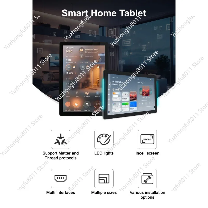 Panel dotykowy Android 11 do montażu na ścianie, panel sterowania inteligentnym domem 8/10,1 cala MT8768 2+16GB Linux
