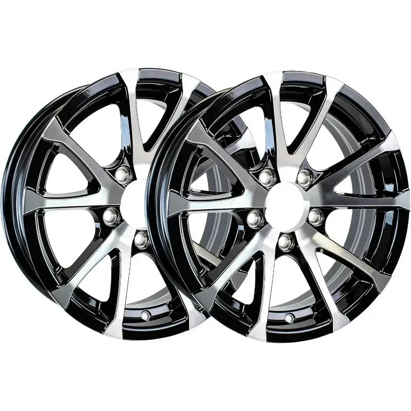 .5 Lug 13 in. Avalanche V-Spoke/Black  2-Pack Aluminum Trailer Rims Wheels,Great deal