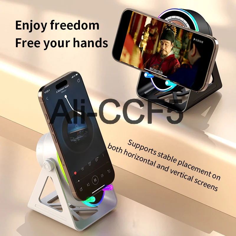 5 في 1 لاسلكي التعريفي الصوت سمّاعات بلوتوث متعددة الوظائف قوس قابلة للشحن تحسس جو التنفس ضوء المتكلم #4