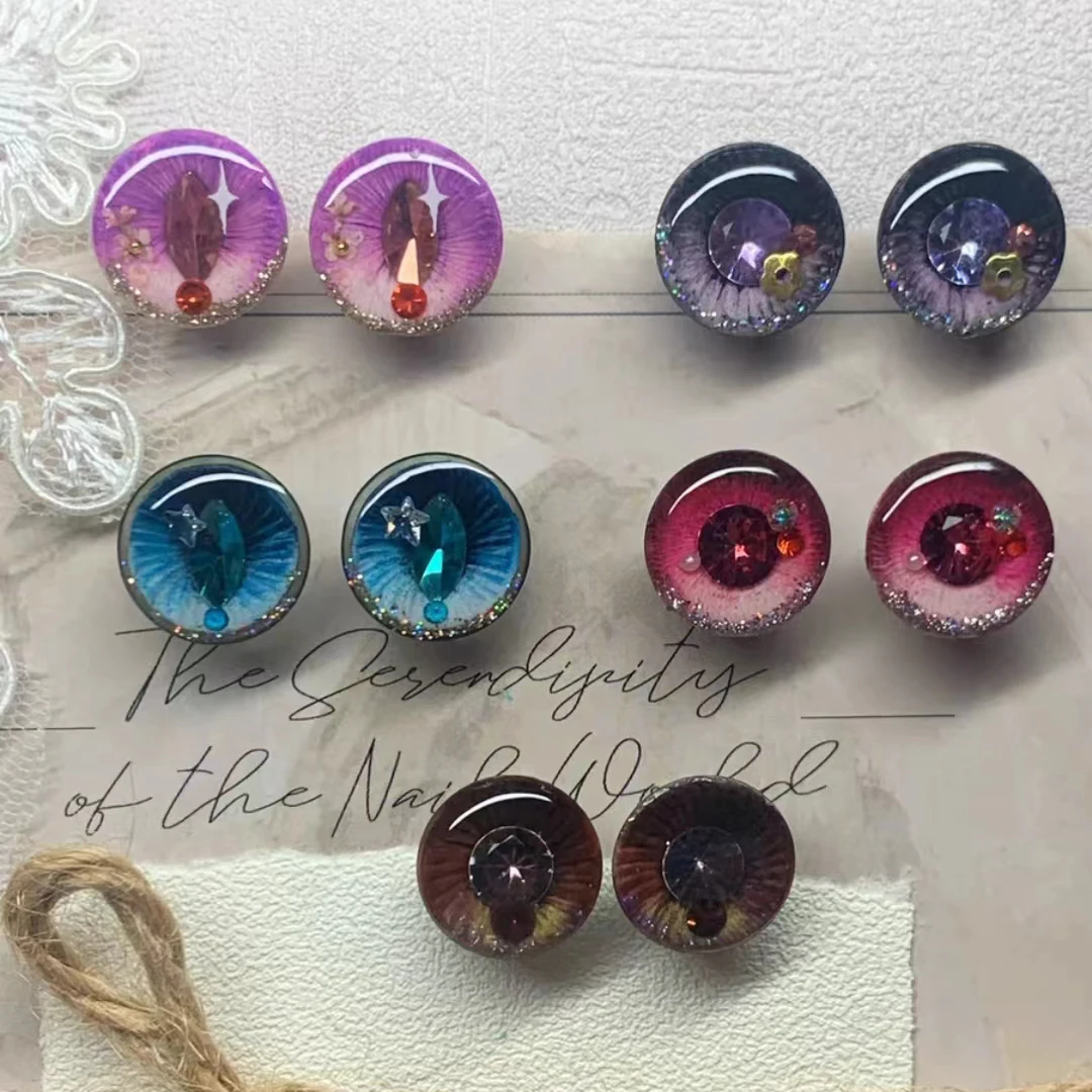 ブライスアイチップ瞳孔アイパターン薄いアイチップブライス人形に適した手作り人形アクセサリーおもちゃギフト光沢のあるアイピース