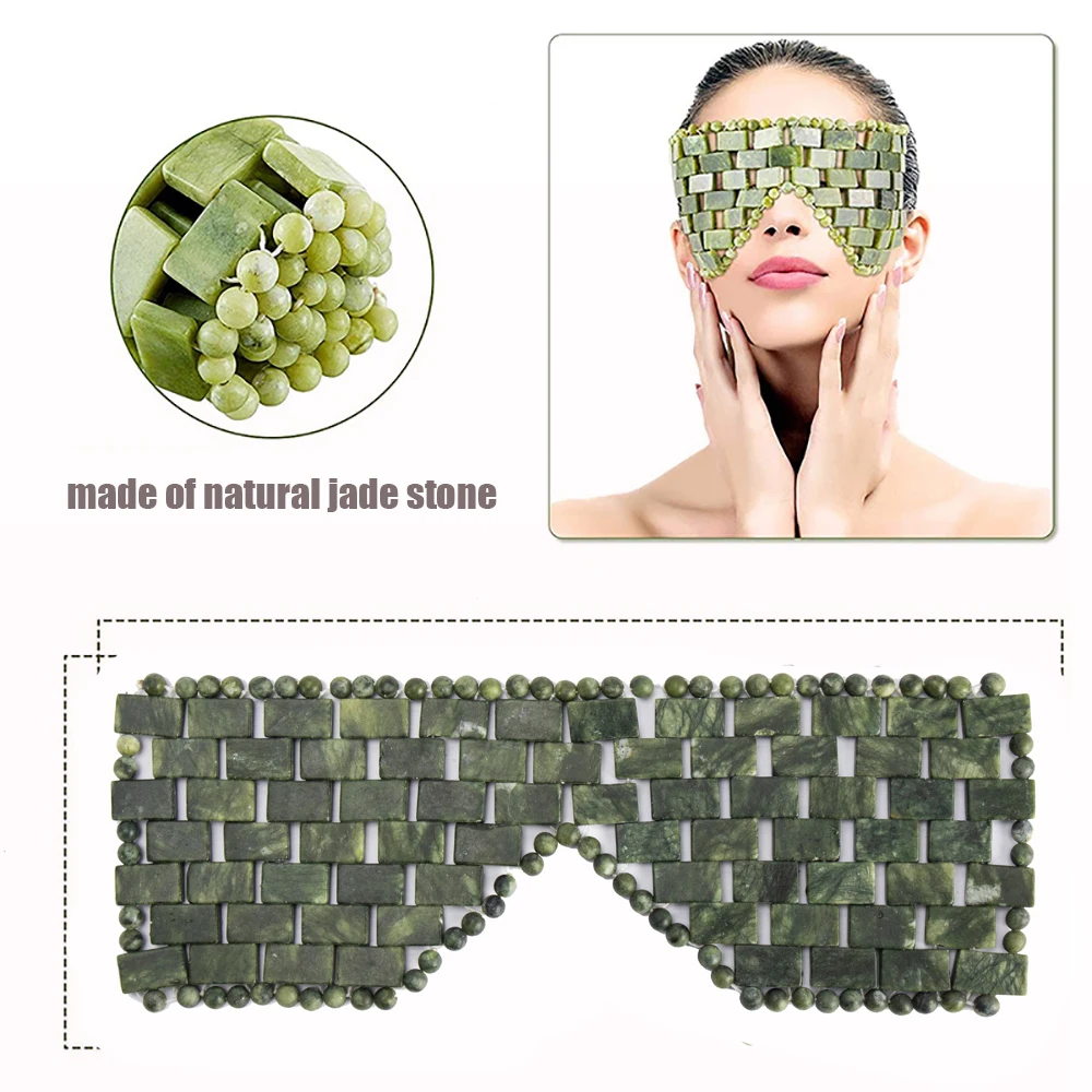 Natural Jade Face Eye Mask Hot/cold Stone Therapy Massage Tool Home Beauty SPA Salon Skincare Beauty Massager