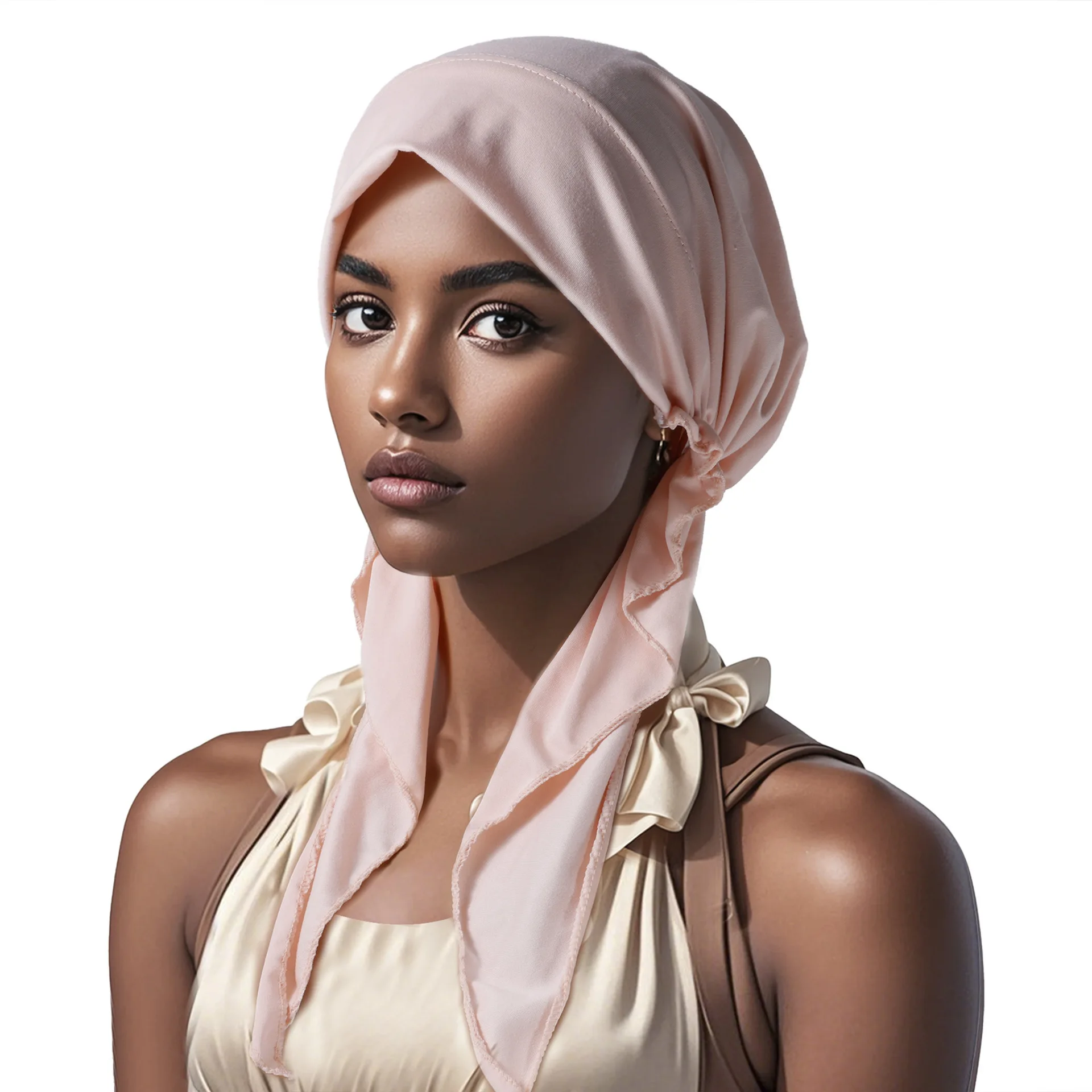 Nuevo pañuelo multicolor, sombrero curvo, pañuelo de Color sólido, sombrero de mujer, sombrero de cola larga, bolso de moda, cabeza, modelos de mujer