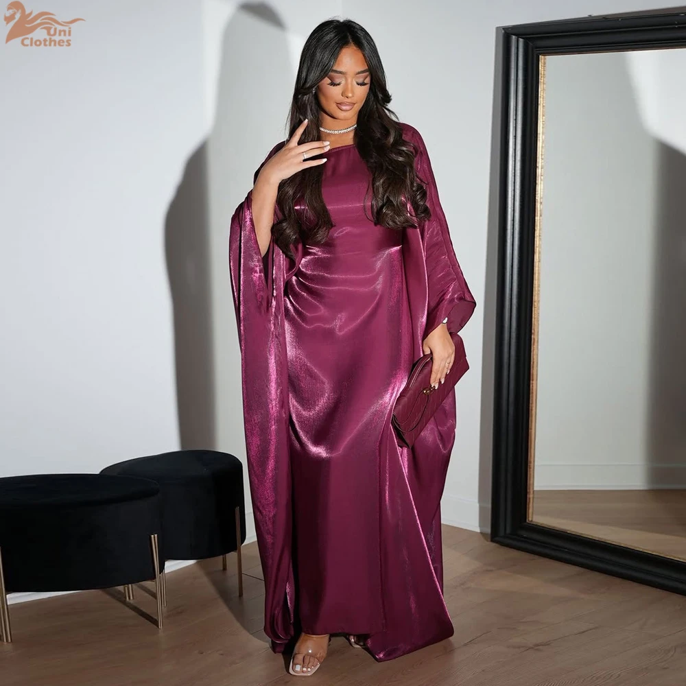 Zahraa 2026 New Traditional Muslim Clothing Kaftan Modest Dresses Women Muslim Abaya Shinny Polyester Plus Size Women's Dresses