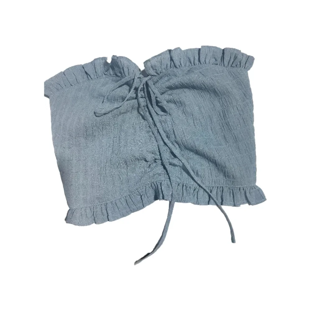 Summer Simple Sweet Wooden Edge Ear Vest for Women Casual Chic Style Breathable Lightweight Top