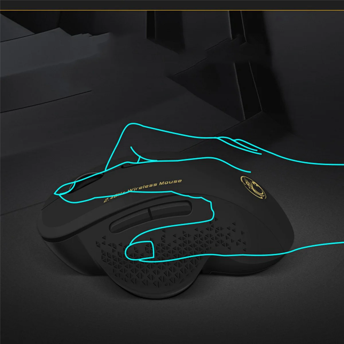 Mouse Ergonômico Sem Fio, 6 Teclas, LED, 1600 DPI, Carregamento de Computador, Ratos Gamer para Jogo FPS, 2 Pcs