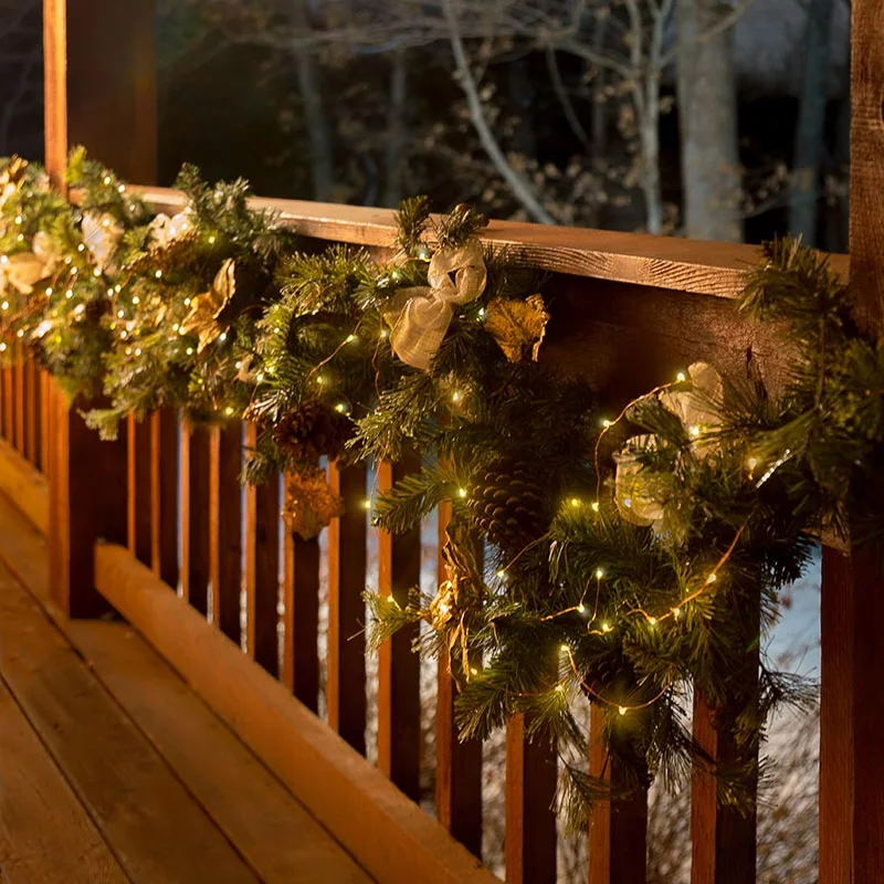 أضواء خرافية صغيرة LED تعمل بالطاقة الشمسية لشجرة عيد الميلاد ، ديكور للحديقة ، خيط ، سلك نحاسي ، إضاءة حفل الزفاف ،