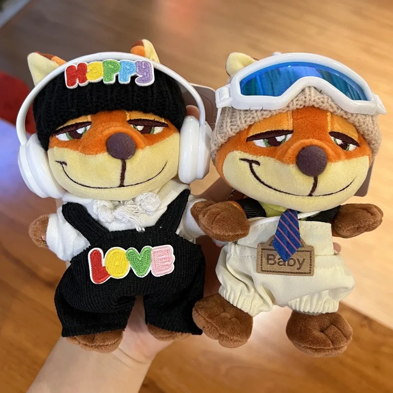 Breloczek pluszowy w stylu Q-version z lisem Nickiem, zawieszka do torby, dekoracja, pluszowa lalka z kreskówki dla dzieci, prezent urodzinowy dla fanów.