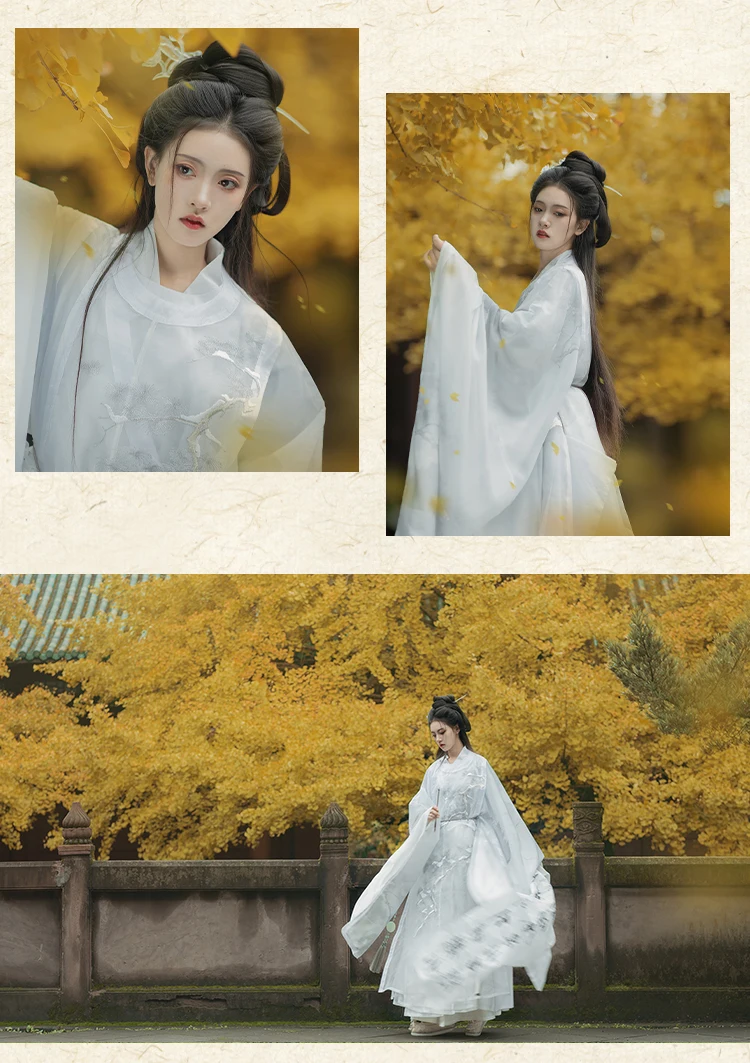 Yanbin-男性と女性のための刺繍された丸首バスローブ,松のクレーン,同じスタイル,オリジナルのhan要素の印刷