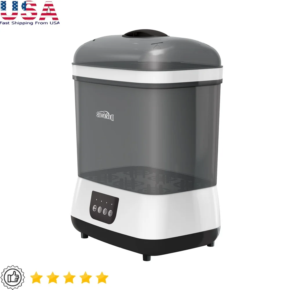 

All-in-One Baby Bottle Sterilizer Dryer Steam Heat Eliminates 99.9% Bacteria 4-in-1 Function Easy Use HEPA Filters Included
