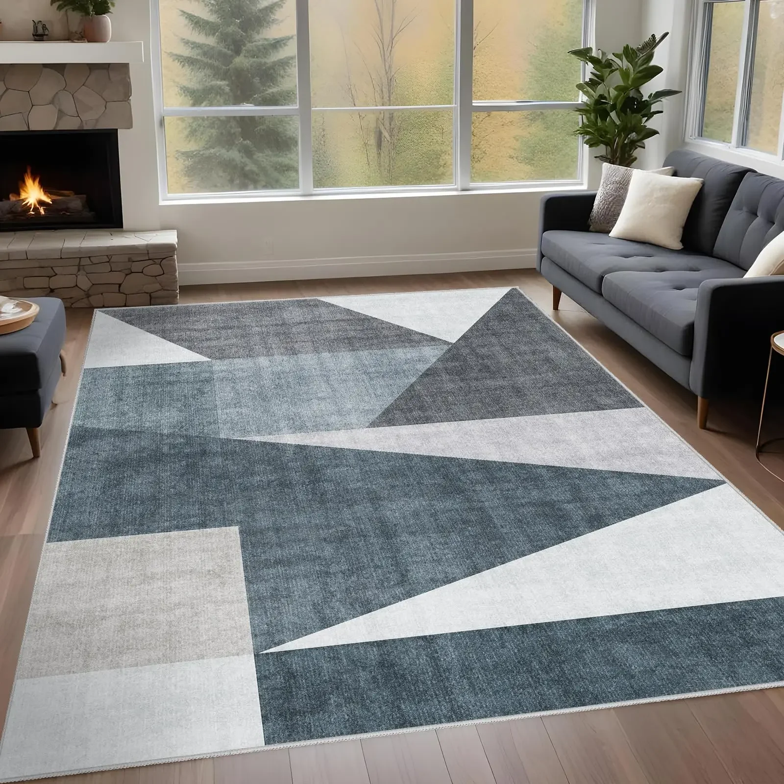 HD-Simple Light-Luxury Area Rug – Oversized Non-Slip Living Room Carpet for Bedroom Sofa Coffee Table, Easy-Care Floor Mat