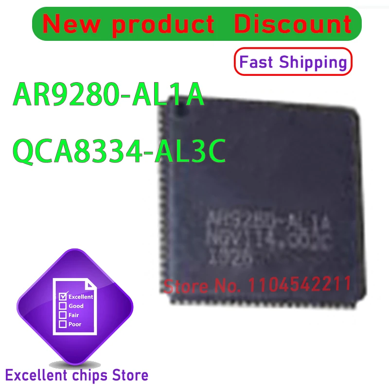 

10PCS/LOT New Original QCA8334-AL3C QCA8334 AR9280-AL1A AR9280 QFN-88 Chip IC