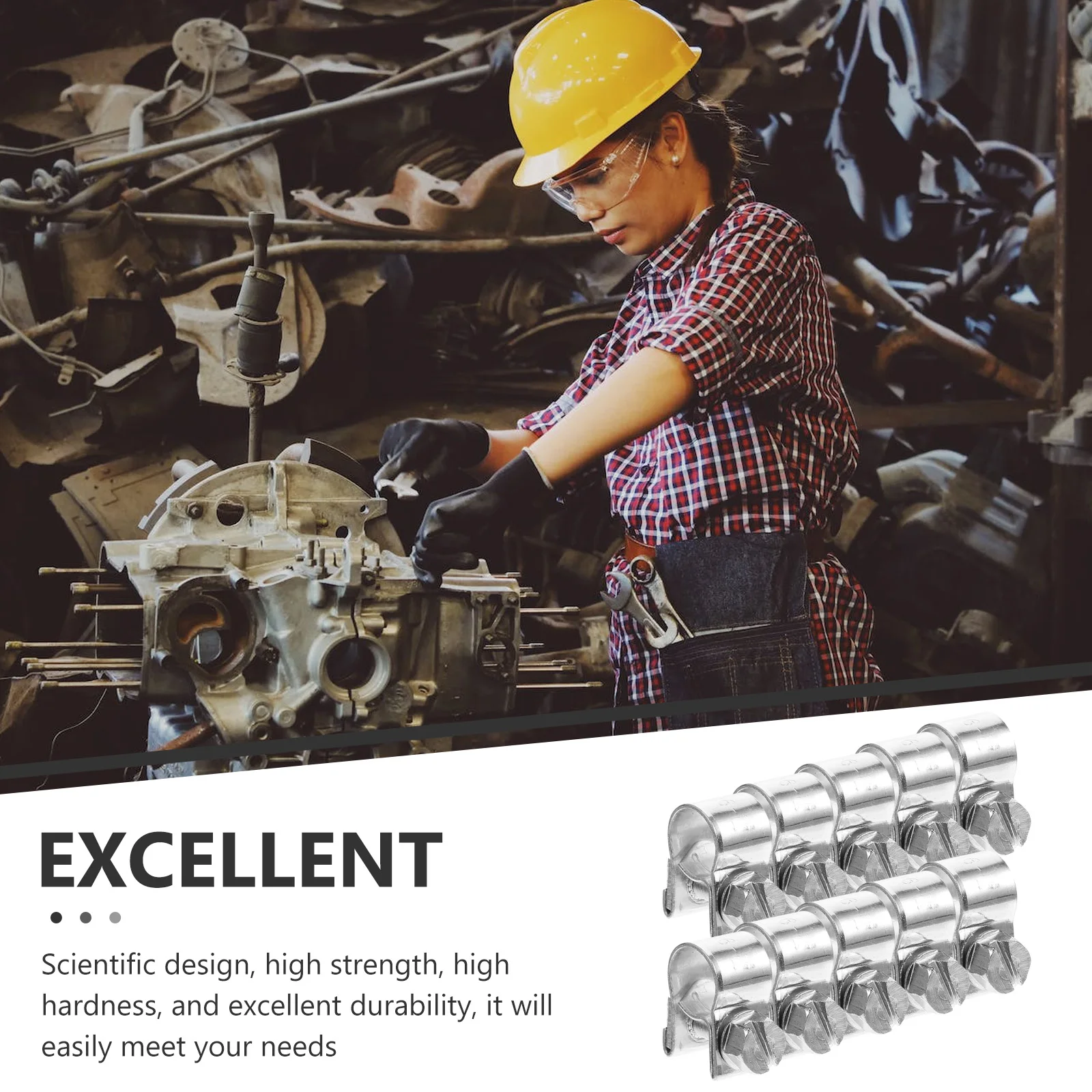 

25Pcs Stainless Steel Hose Clamp Fuel Injection Hose Line Clip Durable Leak Proof for Automotive Agriculture Construction