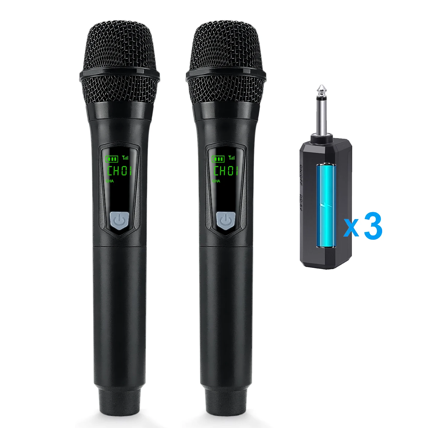 

Universal Wireless Microphone System with Rechargeable battery Handheld Mic for Karaoke Singing Dj Microphone Party Speech