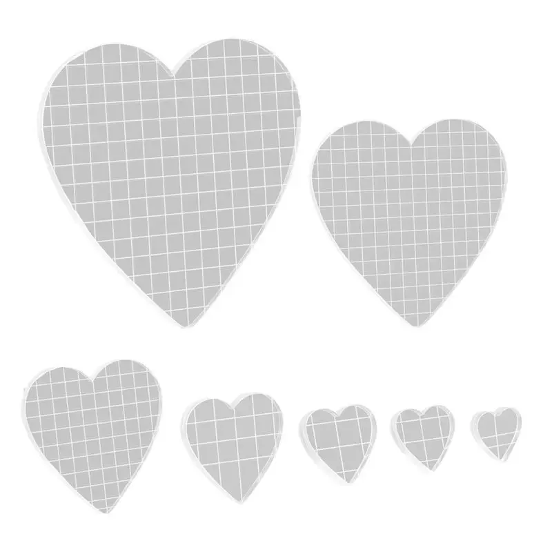 A36T-7 Pieces Acrylic Stamp Blocks Set Clear Stamping Blocks Tools With Grid, Decorative Stamp Blocks