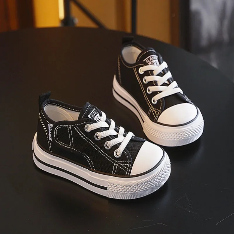 Children's Mango Canvas Shoes Boys Girls' Low Top Board Shoes Spring Autumn Baby Flat Bottom Soft Bottom Kindergarten Shoes