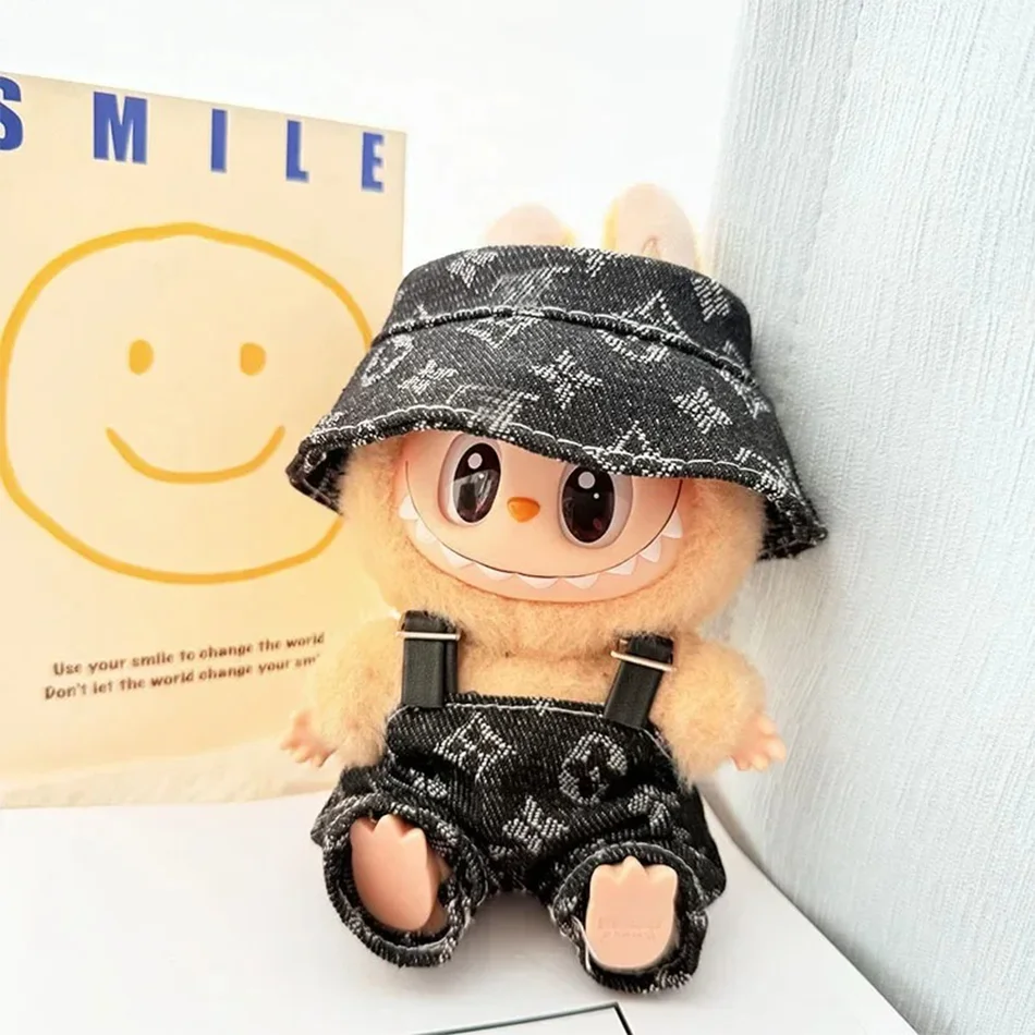 [ملابس أطفال فقط] الجيل الأول والثاني من قماش اللابوبو من الفينيل صندوق أعمى قلادة ملابس أطفال طقم GG باللونين البني والوردي