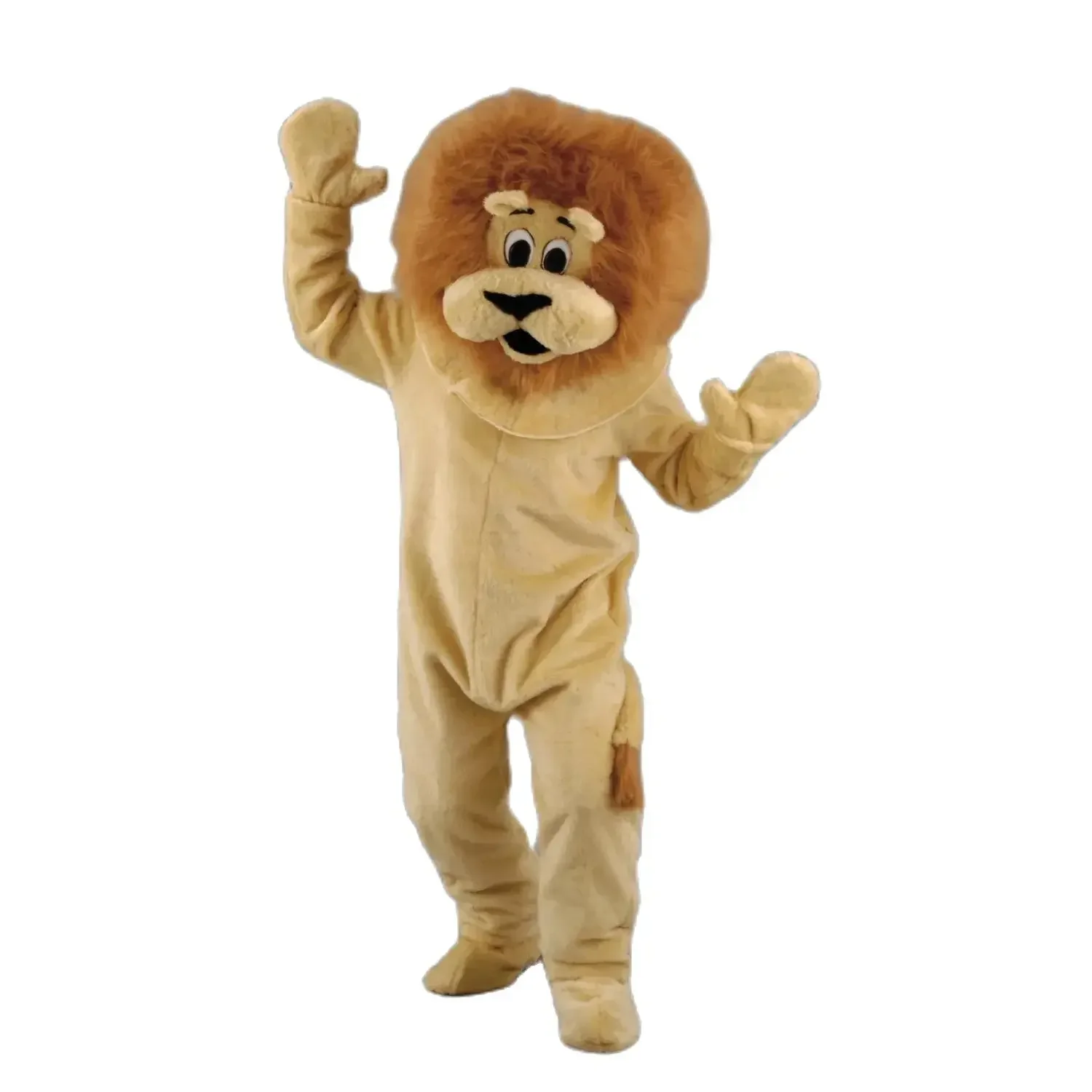 

Brown Lion Mascot Costume Adult Cartoon Character Suit Stage Performance Accessories