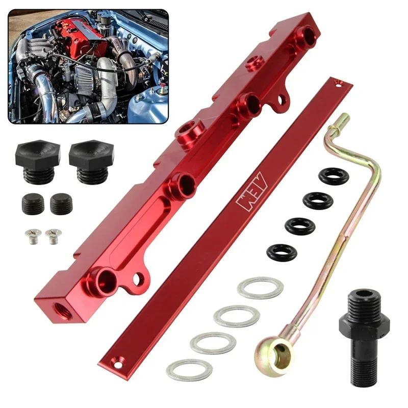 Red / Black Aluminum Fuel Rail Fits For Honda Civic K20 K20A2 K20A3 K20Z1 Acura RSX Integra Type R EP3 DC5 K24