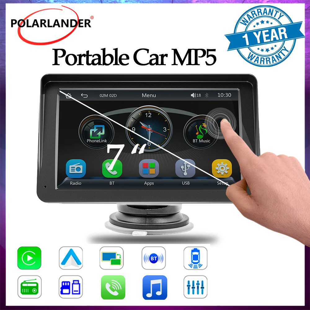 

Car MP5 Player Wireless Carplay Monitor 7" Portable Car Multimedia Player Bluetooth Wireless Carplay Android Auto Airplay