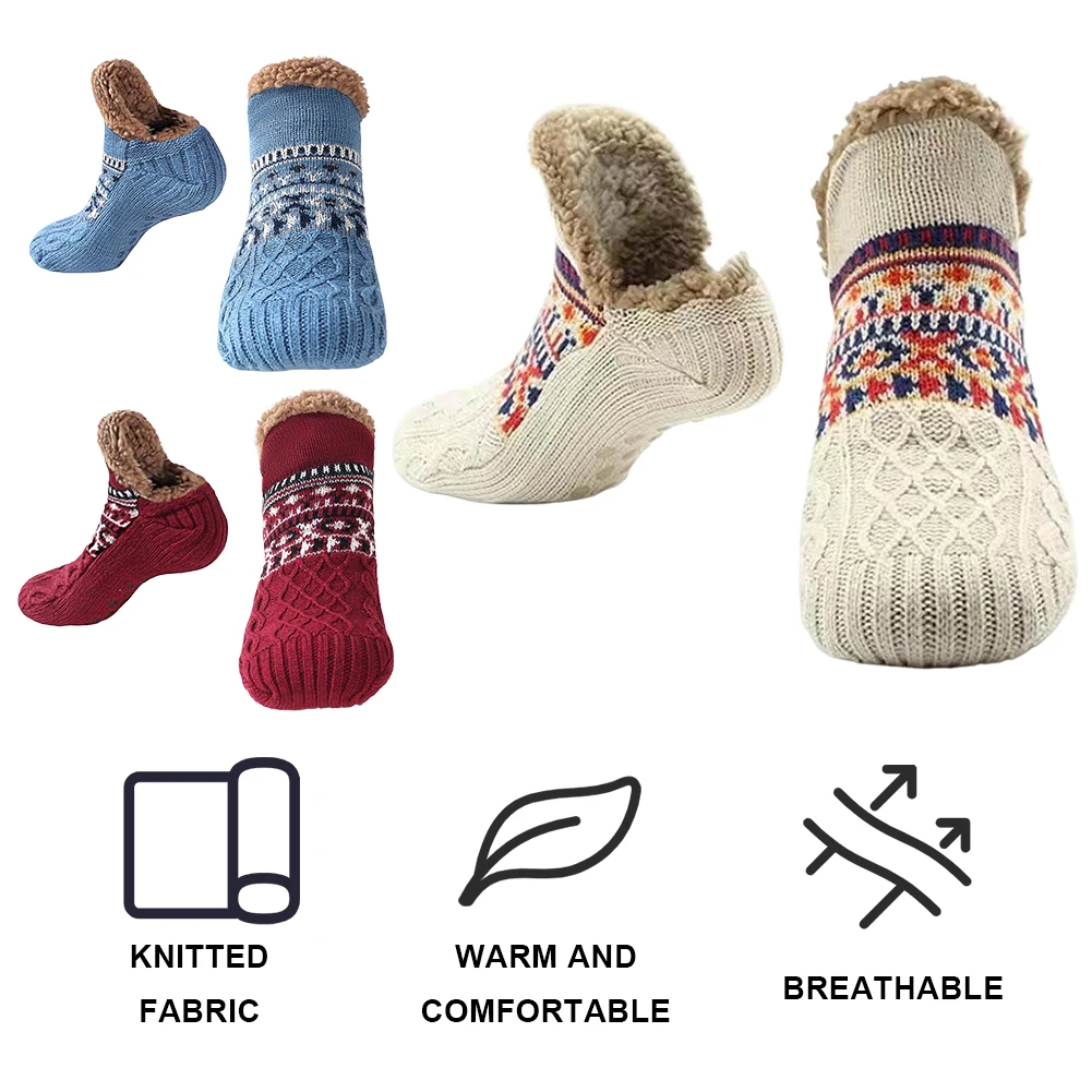 Fall and Winter Floor Socks Home Warm Women Men Socks Snow Socks Sleep Carpet Socks Slippers Socks Men Non-slip Yoga Socks 2024