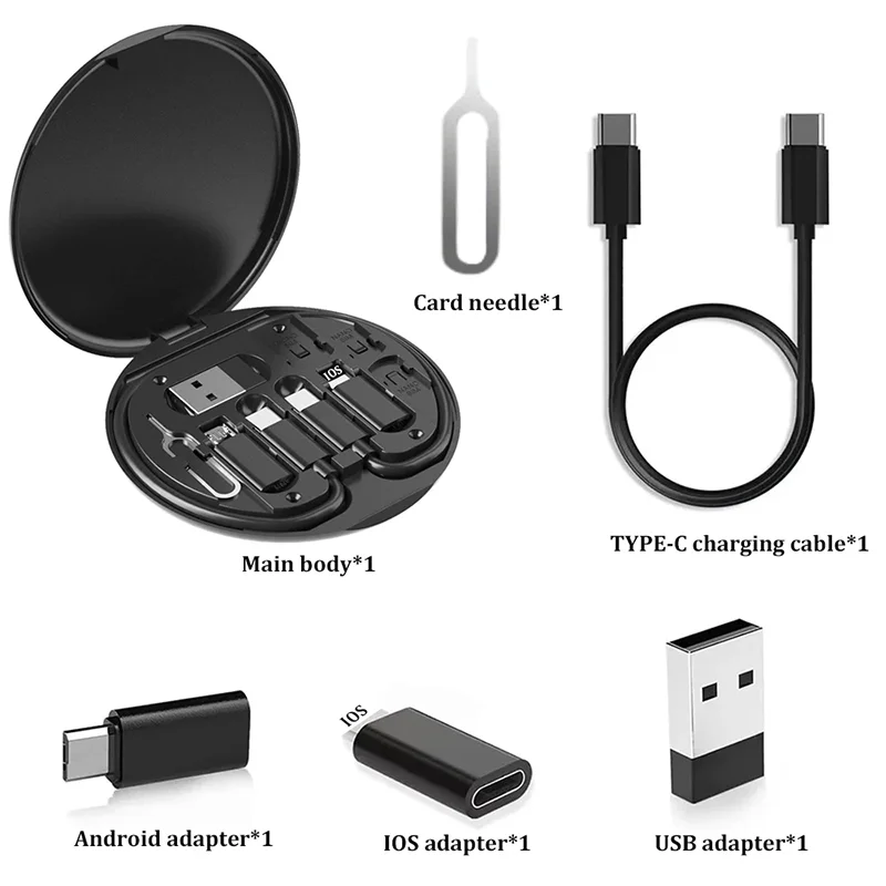 Multi USB Type C to C 60W Charging Adapter Cable Kit USB  to Lighting Conversion Set USB A & Type C
