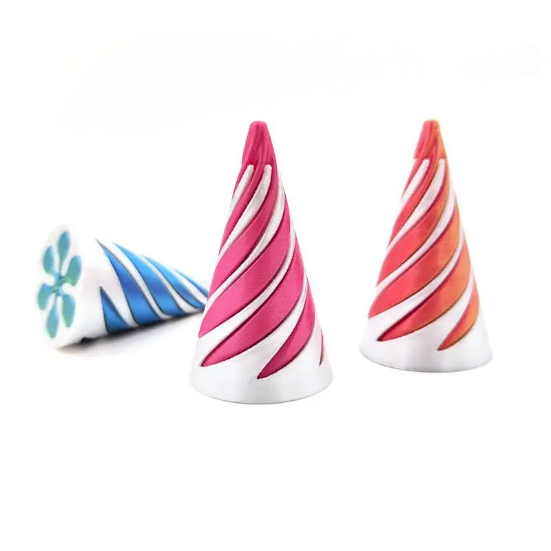 3D Printed Spiral Cone Fidget Toy Impossible Pyramid Passthrough Sculpture Spiral Cone Decompression Decorative Ornaments 2024