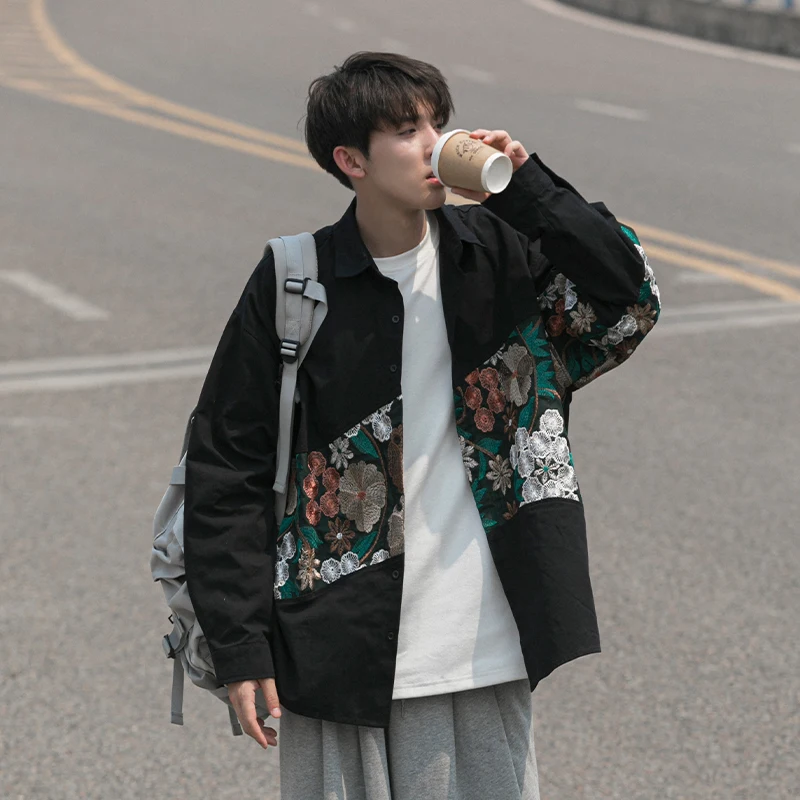 

Мужская повседневная свободная рубашка-поло больших размеров (300 руб.), в гавайском стиле, для осени и зимы, уличный стиль