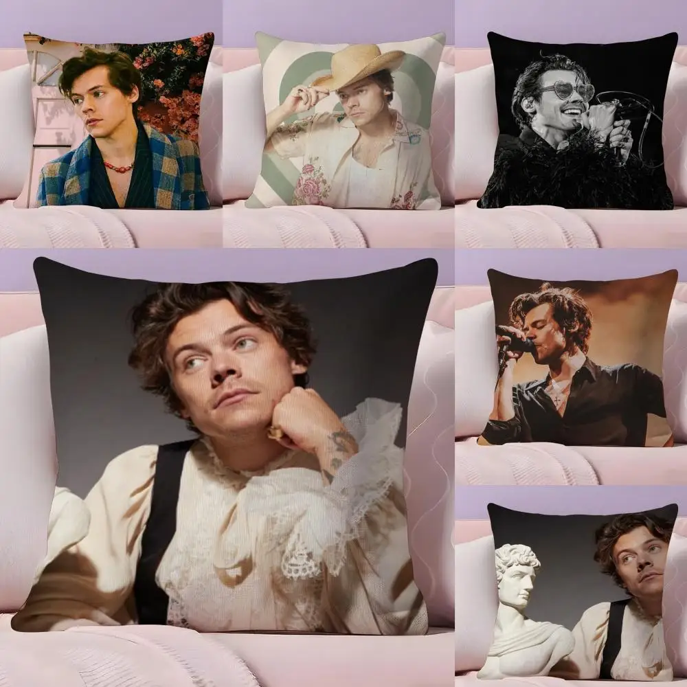 Singer H-Harry Music Cushion Cover Plush Fabric Soft Double-Sided Printed Sofa Warm Winter Home Gift Pillow Cover