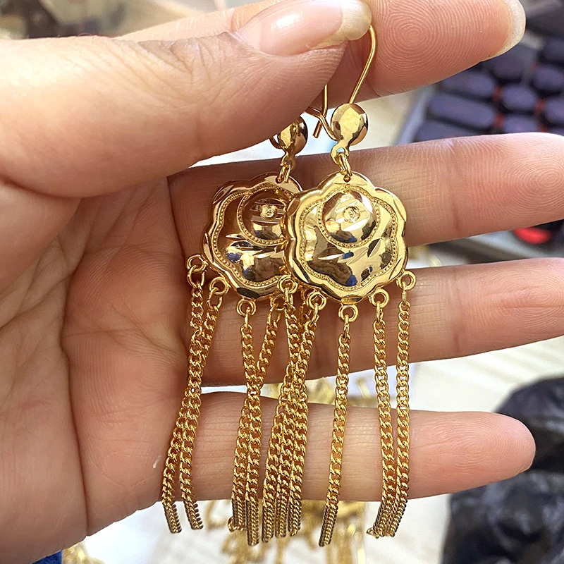 Ethiopian Earrings Arab African Eritrea Habesha Gifts  Gold Color S Jewelry for Women/Girl Wedding Party image 6