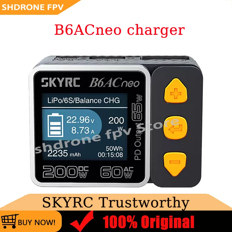 High-Efficiency SKYRC B6ACneo Balance Charger DC 200W AC 60W 10A for RC Drone Car Boat Lipo LiFe LiHV NiMH NiCd Batteries