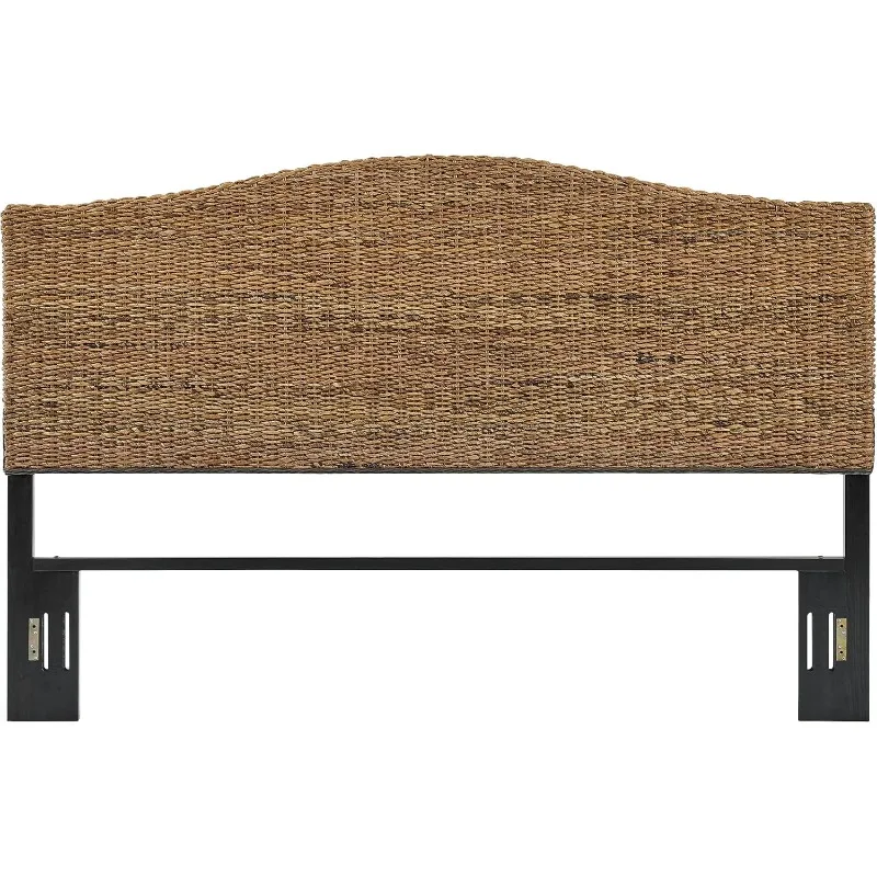 Serena Handwoven Natural Fiber Rattan Bed Headboard, Banana Leaf, King