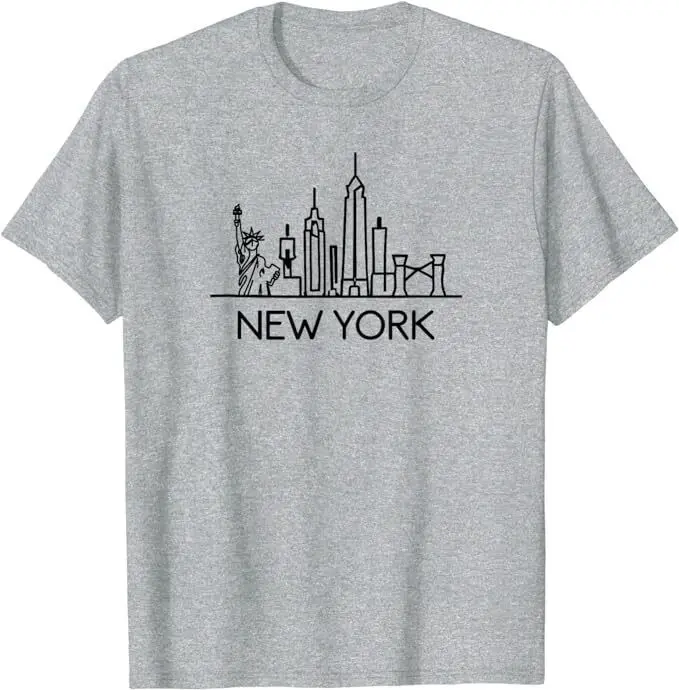 New York City Architecture  New York Skyline Grunge Silhouette Unisex   Tees High Quality 100%Cotton Short Sleeve