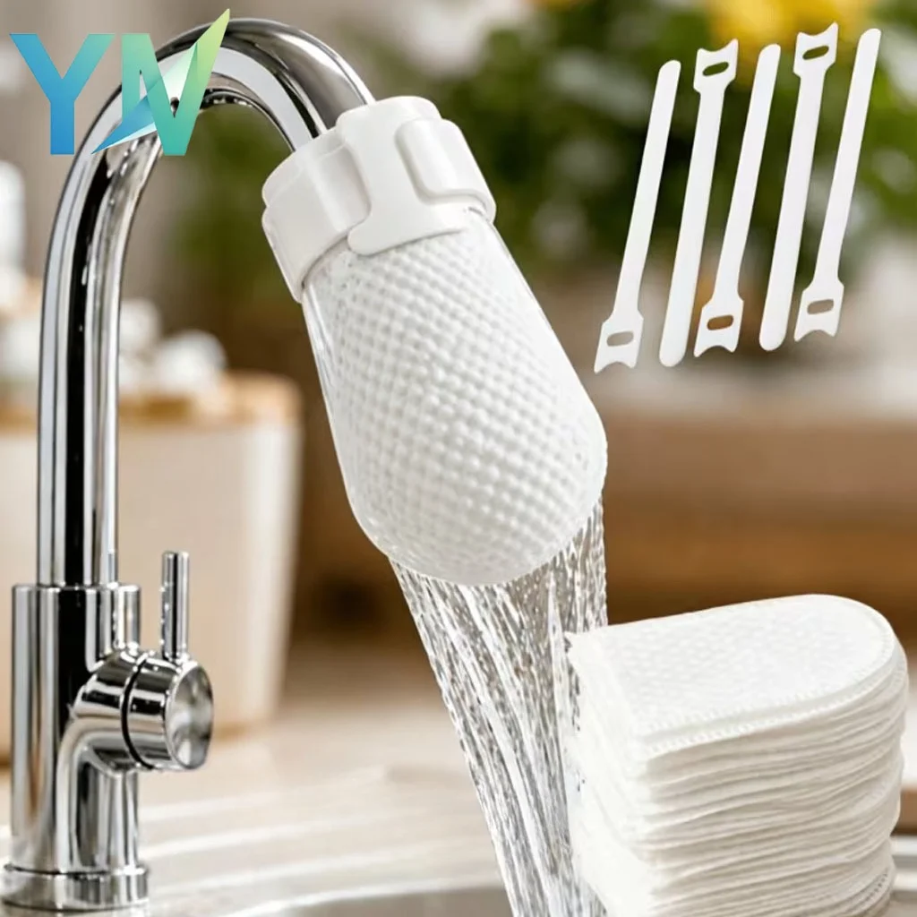 1-10Bags Premium Thick Faucet Filter Cotton Anti Splash Removes Iron Rust Sediment for Bathroom Sink Water Soft Comfortable