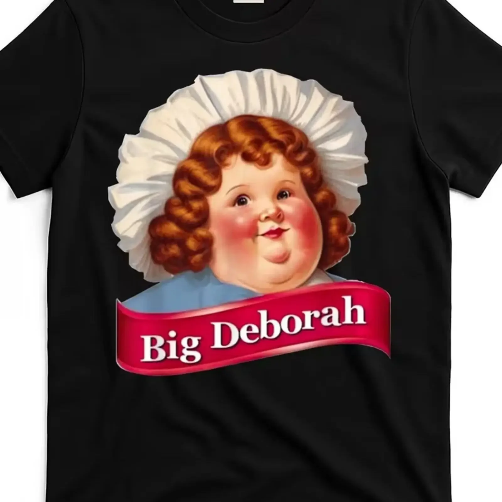 Delightful Dedebo Classic Design T Shirt Famous Fat Doll Image with Hat Blac vintage Washed designer clothes Stretched