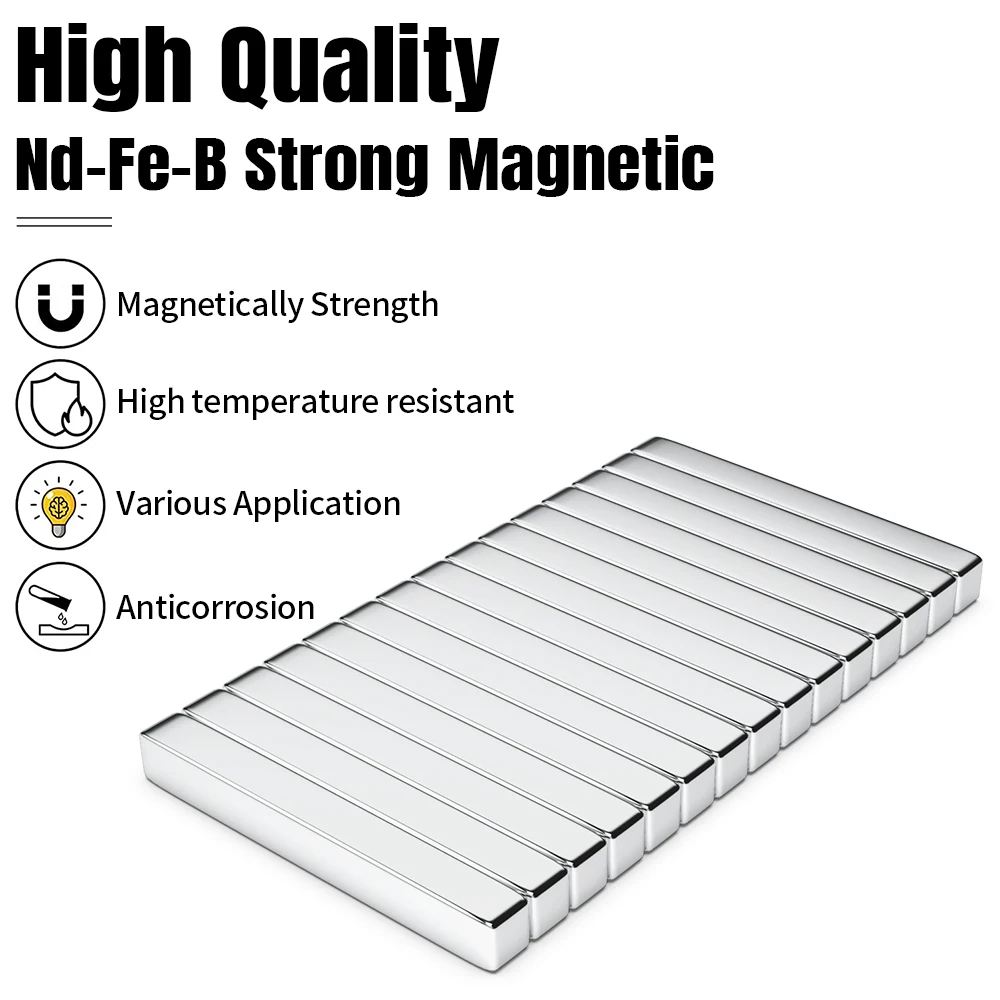 Imán de neodimio, bloque NdFeB superpotente y permanente, 2/5/10/20/50 piezas, 40x5x5, N35, 40mm X 5mm X 5mm