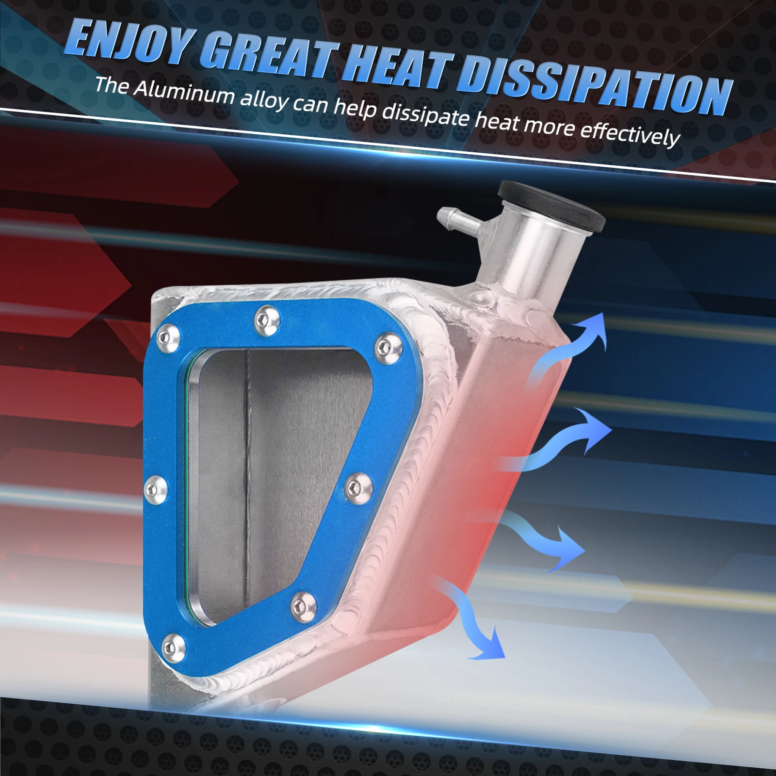 

NICECNC Upgraded Overflow Coolant Radiator Tank Reservoir ATV For Yamaha Raptor 700 700R 1PE-F1871-00-00 Great Heat Dissipation