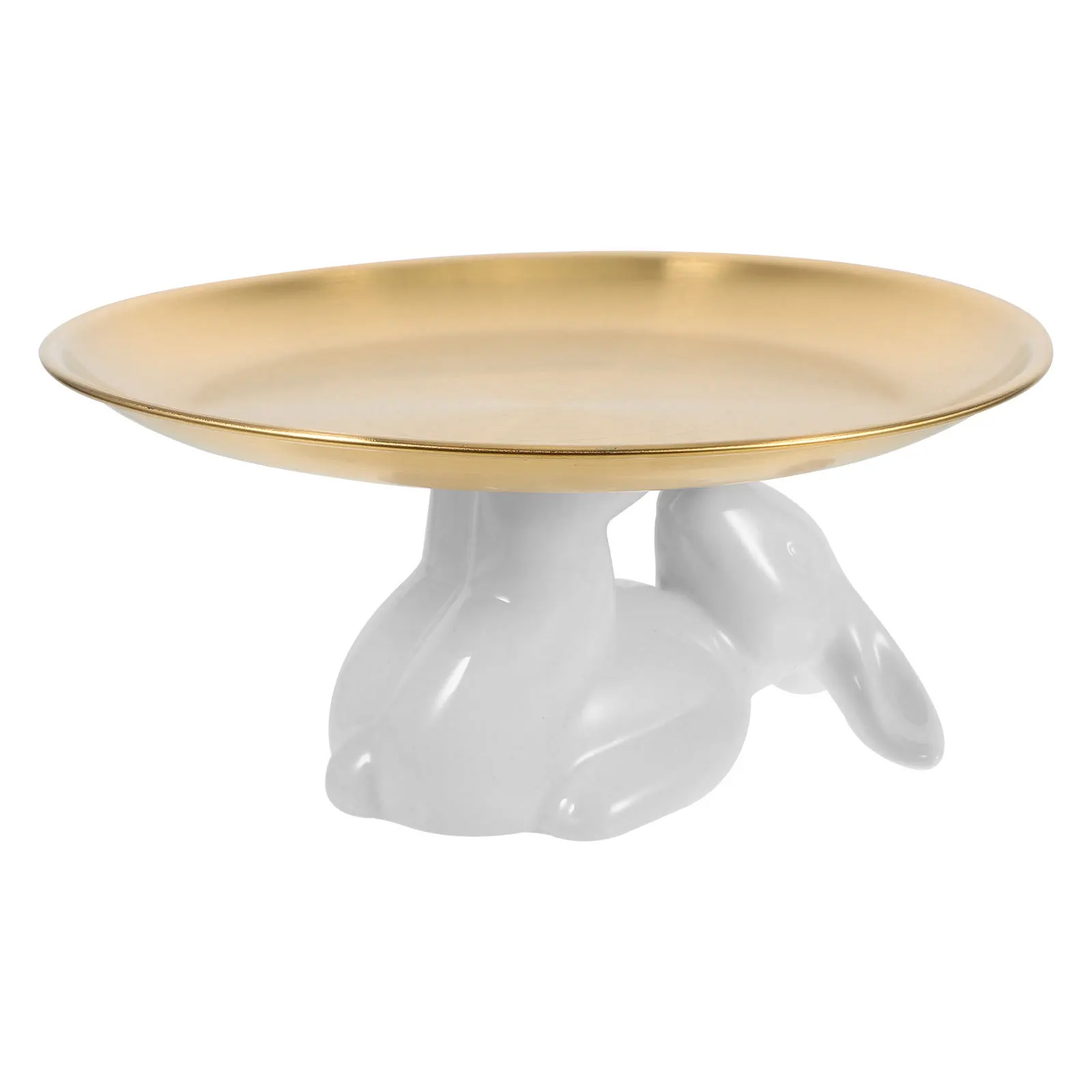 

1pc Rabbit Shape Ceramic Cake Tray for Dessert Display Appetizer Serving Stand Jewelry Holder Unique Cake Storage Plate