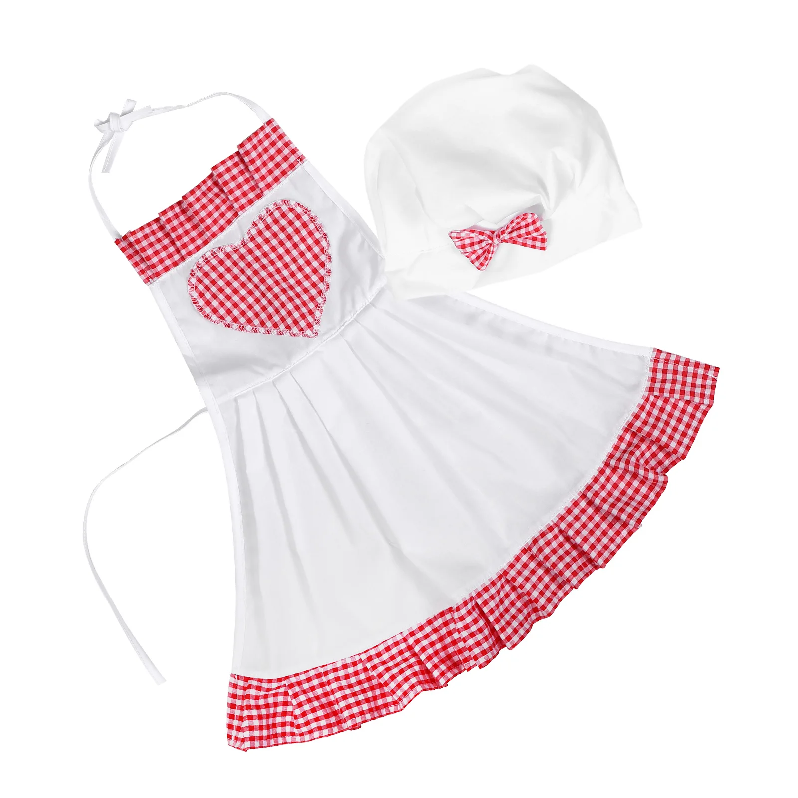 1Set Photography Outfit Comfortable Toddler Apron Chef Hat Newborn Photo Props Unique 100 Days Celebration Costume